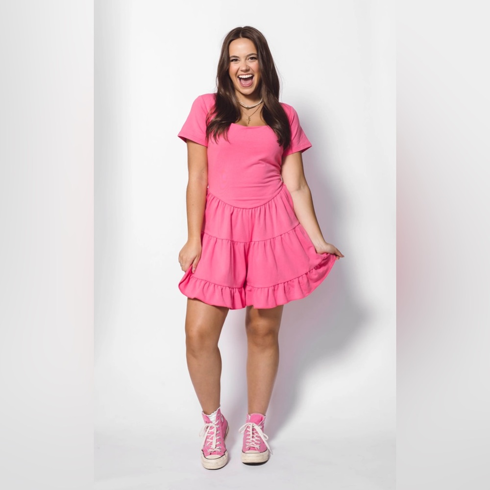 Smash + Tess Summer Shorty Romper in Pink